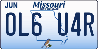 MO license plate OL6U4R