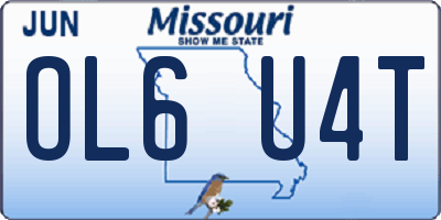 MO license plate OL6U4T