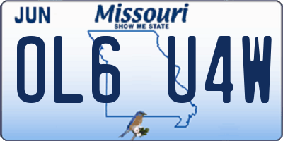 MO license plate OL6U4W