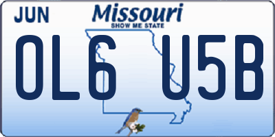 MO license plate OL6U5B