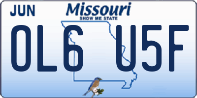 MO license plate OL6U5F