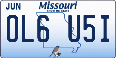 MO license plate OL6U5I