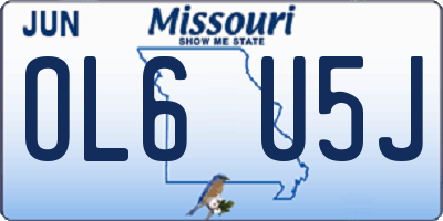 MO license plate OL6U5J