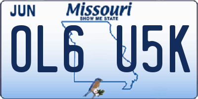 MO license plate OL6U5K