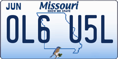MO license plate OL6U5L