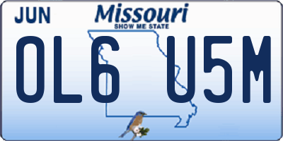 MO license plate OL6U5M