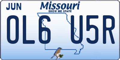 MO license plate OL6U5R