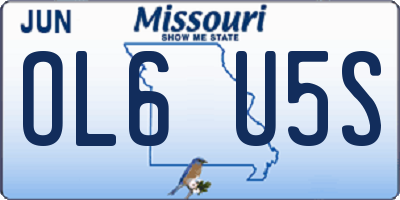 MO license plate OL6U5S