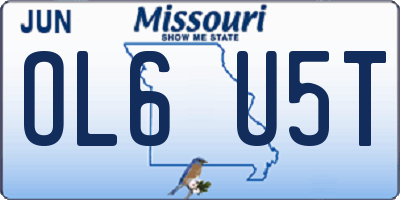 MO license plate OL6U5T
