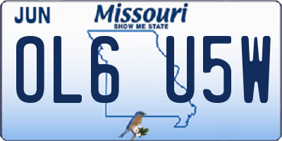 MO license plate OL6U5W