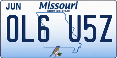 MO license plate OL6U5Z