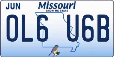 MO license plate OL6U6B