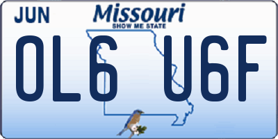 MO license plate OL6U6F