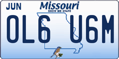 MO license plate OL6U6M