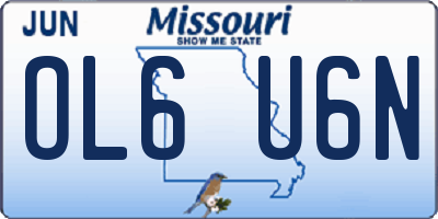 MO license plate OL6U6N