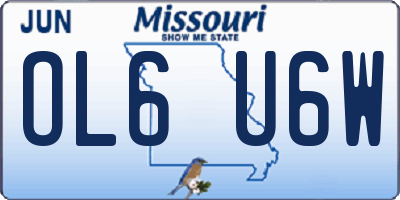 MO license plate OL6U6W