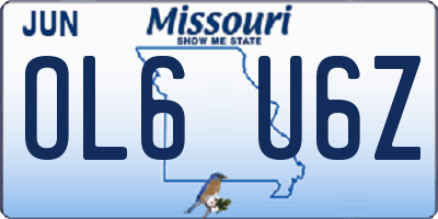 MO license plate OL6U6Z