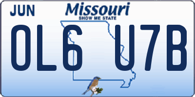 MO license plate OL6U7B
