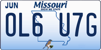 MO license plate OL6U7G
