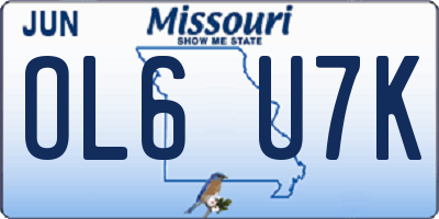 MO license plate OL6U7K