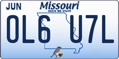 MO license plate OL6U7L
