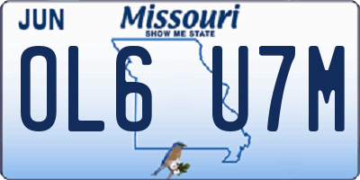 MO license plate OL6U7M