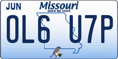 MO license plate OL6U7P