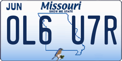 MO license plate OL6U7R