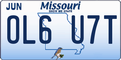 MO license plate OL6U7T