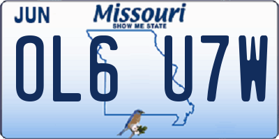 MO license plate OL6U7W