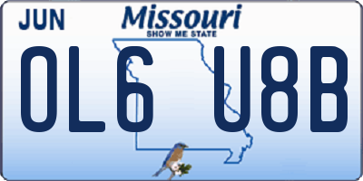 MO license plate OL6U8B