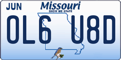 MO license plate OL6U8D
