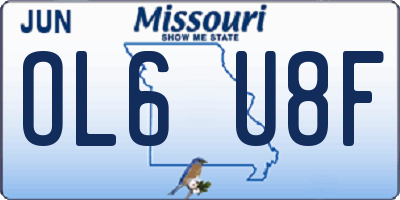 MO license plate OL6U8F