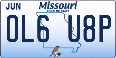 MO license plate OL6U8P