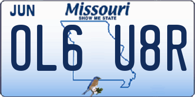 MO license plate OL6U8R