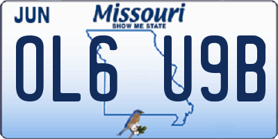 MO license plate OL6U9B