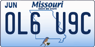 MO license plate OL6U9C