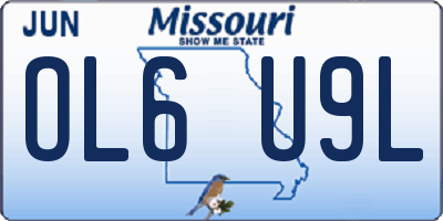 MO license plate OL6U9L