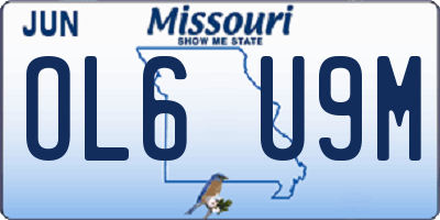 MO license plate OL6U9M