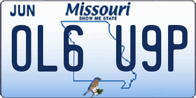 MO license plate OL6U9P