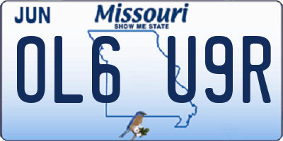 MO license plate OL6U9R