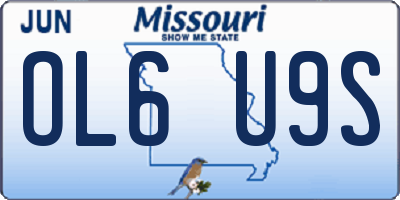 MO license plate OL6U9S