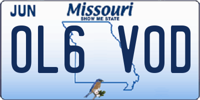 MO license plate OL6V0D