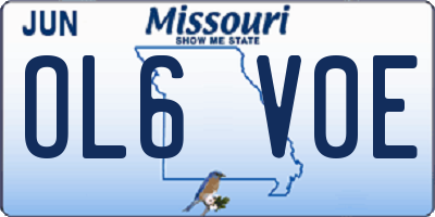 MO license plate OL6V0E