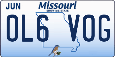 MO license plate OL6V0G