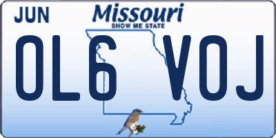 MO license plate OL6V0J