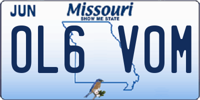 MO license plate OL6V0M
