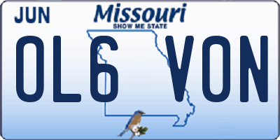 MO license plate OL6V0N