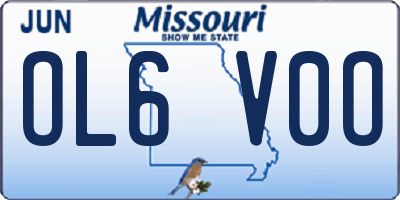MO license plate OL6V0O