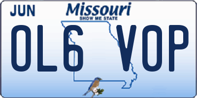 MO license plate OL6V0P